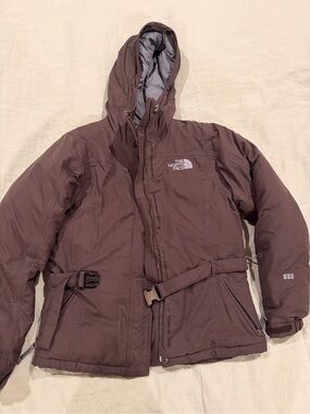 The North Face Women’s Dark Brown Hooded Puffer Jacket